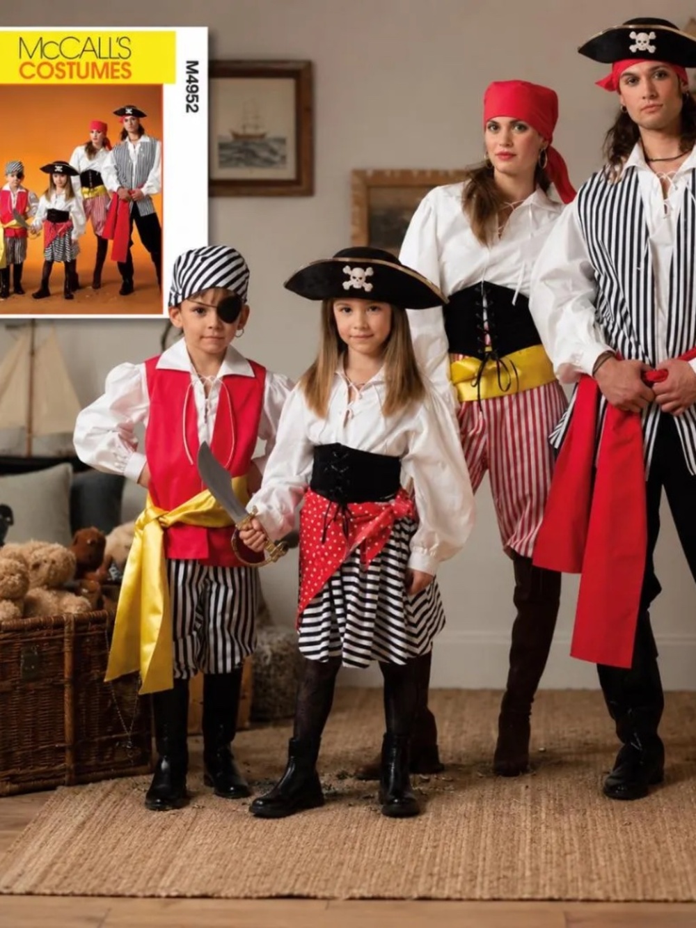NEW McCalls M4952 Pirate Family Costumes Sewing Pattern UNOPENED